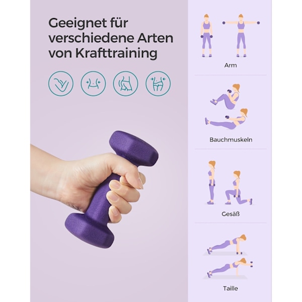 Rootz 2-delade hantlar - Handvikter - Styrketräning - Neoprenbeläggning - 13,5 cm x 6,5 cm - 2 x 1 kg