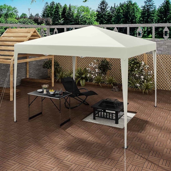 Rootz Gazebo Pop-Up telt - Vandtæt Pagoda - Solafskærmning - UV- og regnskjold - Nem opsætning - Justerbar højde - 3m x 3m - Beige