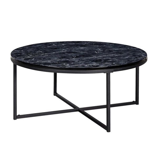 Rootz sohvapöytä 80x36x80 cm mustalla marmorilla - Olohuoneen pö