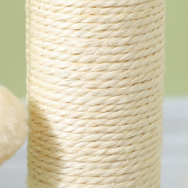 Rootz Cat Scratching Post - Sisal Scratch Tower - Spela Ball Track - Underhållande 4 -i -1 Design - 32 cm x 32 cm x 49 cm