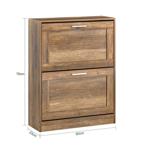 Rootz Skoskåp med 2 flikar - Skoorganisator - Skoförvaring - Väggsäkert lutningslås - Multifunktionell toppplatta - Utrymmesbesparande design - 60 cm