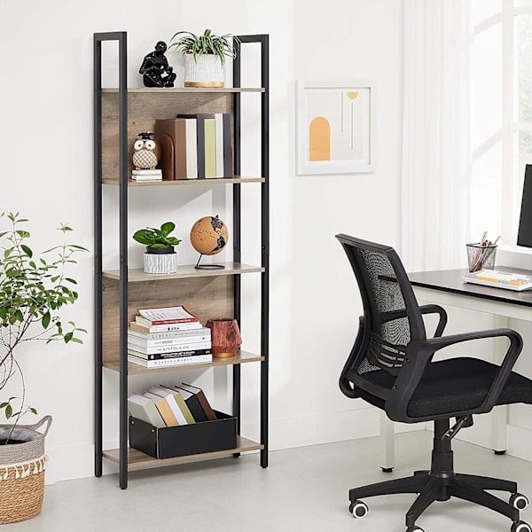 Rootz Køkkenskab - Reol Industriel - Skabe - Stigeskab 5 Lag - 62 x 24 x 165 cm