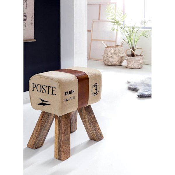 Rootz Turnbok Pall - Bänk - Bänk - Gymnastikpall - Springbok - Canvas - Läder - Trä - Brun