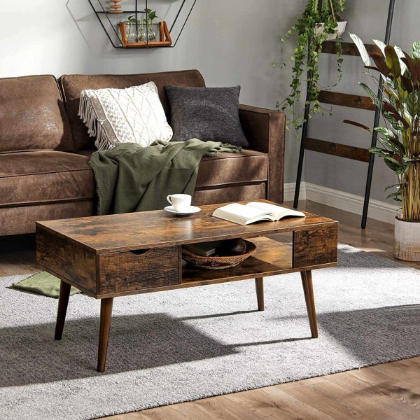 Rootz sofabord - med opbevaringsplads - industrielt - brunt - 10