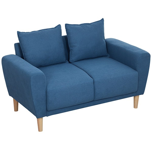 Rootz Two Seater Sofa - Moderne sofa - Stof Loveseat - Eucalyptus træramme - kompakt komfort - 133 x 73 x 81 cm