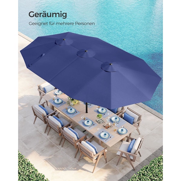 Rootz Double Sunshield Parasol - UV Protection Canopy - Udendørs solparaply - UPF 50+ - 460 cm x 270 cm - Holdbar metalramme