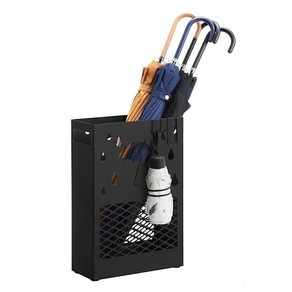 Rootz Paraply Stand - Metal Paraply Stand - Paraply Holder - Paraply Opbevaring - Stål - Sort - 28 x 12 x 41 cm