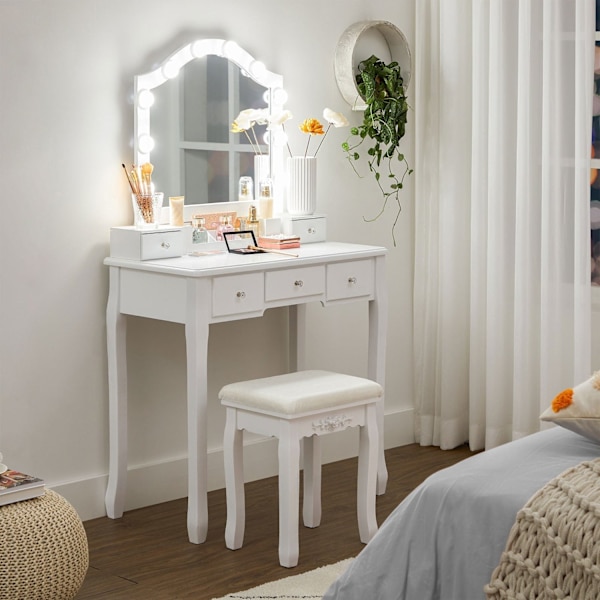 Rootz Flawless Makeup Vanity Set - Beauty Station - Kosmetikbord - MDF-konstruktion - 80cm x 40cm x 139cm