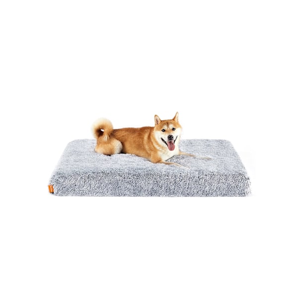 Rootz Plys Hundeseng - Pet Bed - Memory Foam - Behagelig søvn - Støttende polstring - Ombre Grey - 110 cm x 73 cm x 10 cm