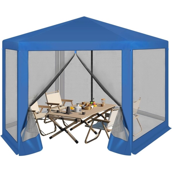 Rootz Outdoor Gazebo - Puutarhapaviljonki - Suojakatos - UV- ja varjosuoja - Hengittävä hyttysverkko - Helppo koota - 380cm x 250cm x 328cm