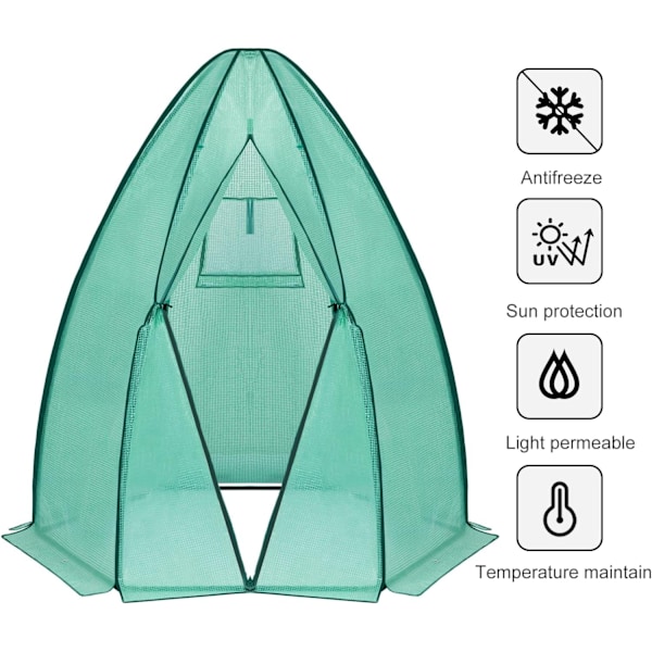 Rootzin kartiomainen kasvihuone - Kasvisuoja - Talvipuutarhatalo - PE-kangas - 240cm x 200cm x 240cm