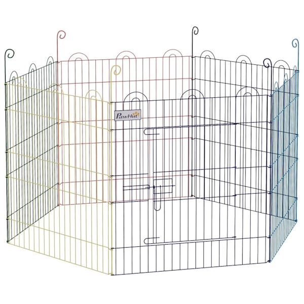 Rootz Outdoor Run Puppy Playpen - Monipuolinen lemmikkipentu - Pentujen leikkipiha - Kestävää metallia - Helppo asennus - Värikäs - Ø120 x 60H cm
