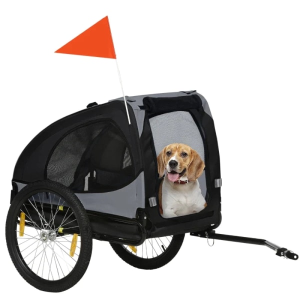 Rootz Dog Trailer - Nätfönster - Roll Up Cover - Universal Hitch - Stålram - Svart - 140 x 71 x 83 cm