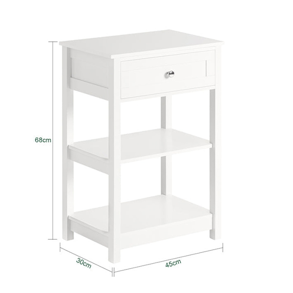 Rootz Modern Sengebord - Sidebord - Natbord - Kompakt design - Alsidig brug - Rigelig opbevaring - 45 cm x 68 cm x 29 cm