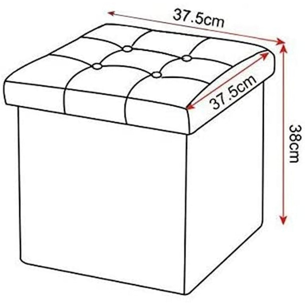 Rootz foldeopbevaringsskammel - Cube Ottoman - Polstret bænk - Alsidige møbler - 37,5 cm x 38 cm x 37,5 cm