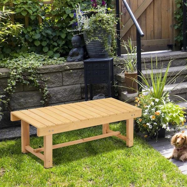 Rootz Havebænk - Træbænk - Rustik bænk - 2 pers. bænk - Havemøbler - Naturlig - 110 x 38 x 35 cm