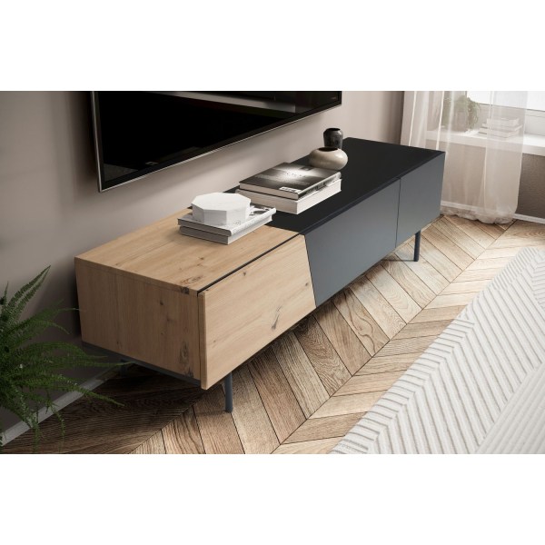 Rootz Modern Design TV Underskab - Lowboard - Eg Dekoration - Rektangulær opbevaring - Rummelig hylde - 150 cm x 40 cm x 40 cm