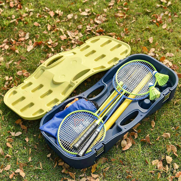 Rootz Badmintonnet med stativ - gul, blå - plastik - 110,23 cm x 12,99 cm x 61,81 cm