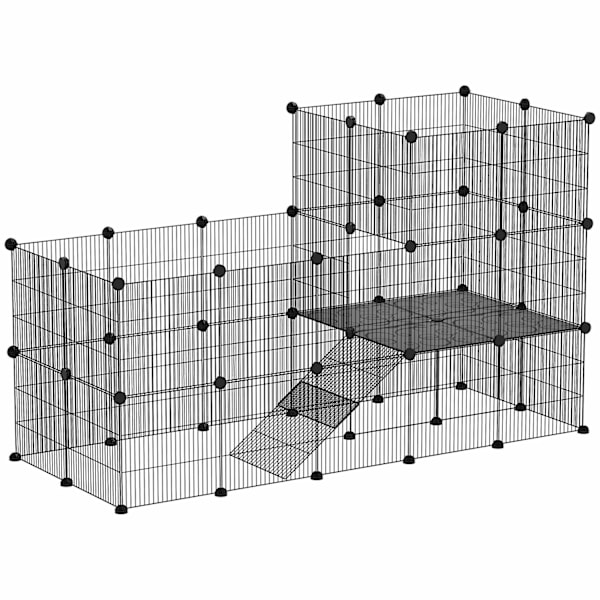 Rootz Dwarf Rabbit -kabinet - Lille kæledyr Hutch - Animal Habitat - Sikker og rummelig - 140 x 70 x 105 cm