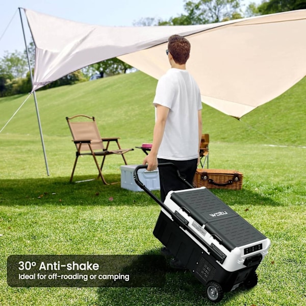 Rootz kompressorkylbox - Bärbart kylskåp - Campingkylskåp - 30/40/50 L Kapacitet - Dubbelzon - Batteriskydd - 2 zoner - APP-kontroll - Eco/Max-läge -