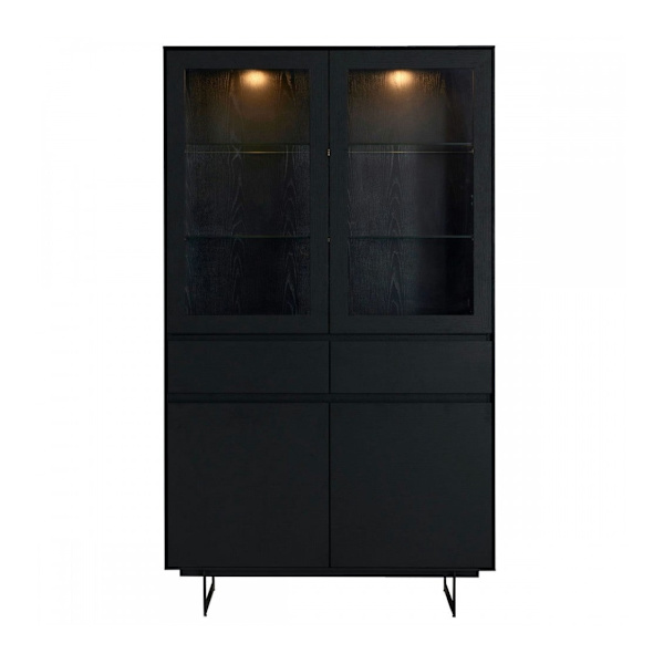 Rootz-näyttökaappi - Säilytyskaappi - Vitriinin yksikkö - Runsaasti säilytystilaa, Soft Close -järjestelmä, integroitu LED-valaistus - 110 cm x 45 cm