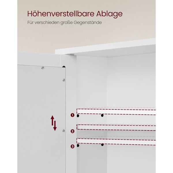 Rootz White Mirror Kaappi - Turhamaisuus Järjestäjä - Säilytysyksikkö - MDF-rakenne - Tilava Sisustus - Helppo koota - 15cm x 65cm x 75cm
