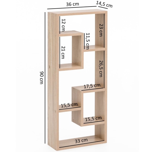 Rootz seinähylly Sonoma 36x90x13,5 cm puudesign riippuhylly moderni - Vapaasti kelluva seinähylly - Puinen hylly seinään - kirjahylly kapea - Koristeh