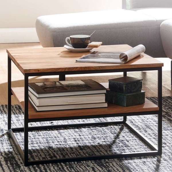 Rootz sohvapöytä 60x60x41 cm massiivipuinen metallinen sohvapöyt