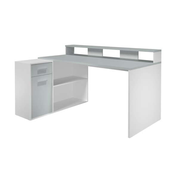 Rootz Skrivebord 160 x 92 x 115 cm - kontorbord - spillebord - fire monteringsvarianter - Hvid/Grå - Antracit White/Light Grey