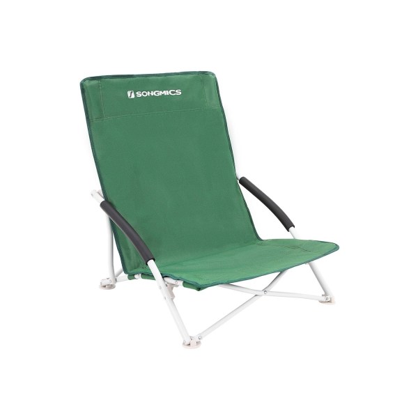 Rootz 2-pak grønne strandstole - Sammenklappelige sæder - Bærbare loungestole - 600D Oxford stof - Pulverlakerede stålrør - Lette og holdbare - Kompak