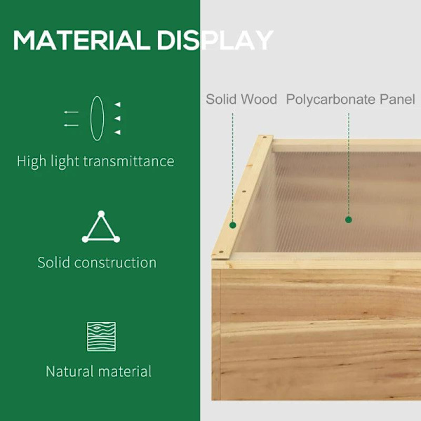 Rootz Greenhouse Woodin kylmäkehys - Naturel - Spar, PC Board - 39,37 cm x 19,68 cm x 13,77 cm