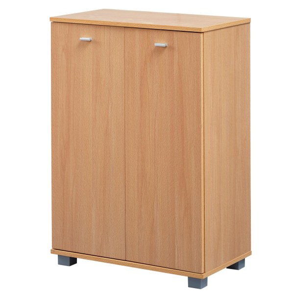 Rootz design skoskåp modernt trä bok 12 par skor 4 fack 2 dörrar - Skoställ 60 x 90 x 35 cm platsbesparande - Sko byrå med hylla