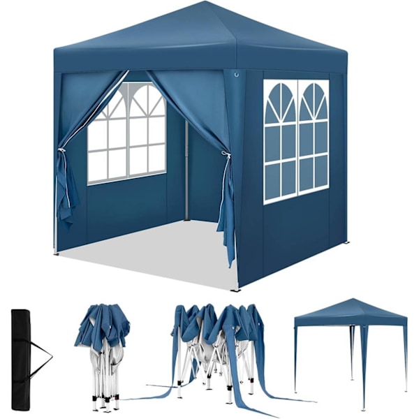 Rootz Garden Gazebo - Utomhuspaviljong - Grilltält - UV-skydd - 2x2m - 210D Oxford-tyg - Metallram - Justerbar höjd - 2,32/2,36/2,4m