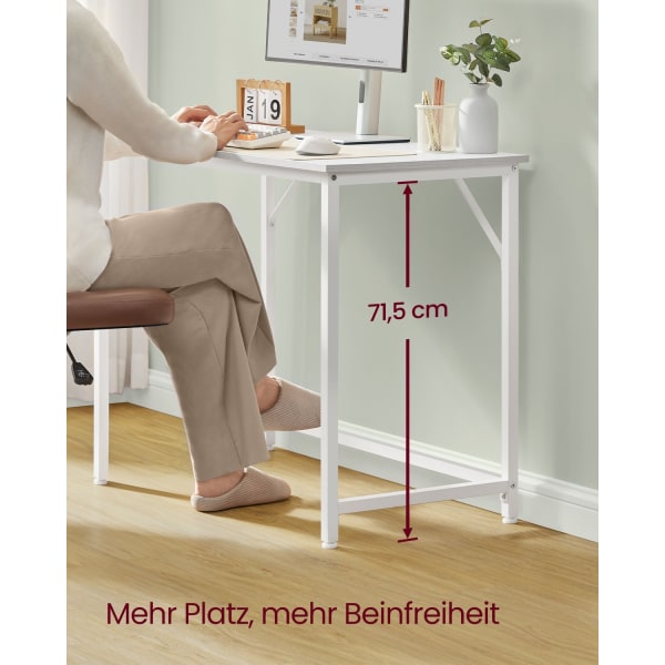 Rootz Maple White Skrivebord - Studiebord - Skrivebord - Spånplade og stålkonstruktion - Rummelig overflade - Nem montering - 50cm x 100cm x 76cm