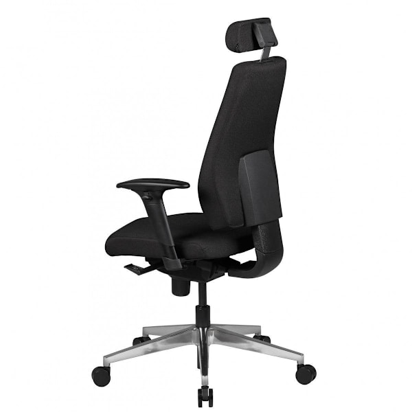 Rootz Chair Skrivebordsstol Stof Sort Executive Chair Modern - Drejestol med synkron mekanisme - Arbejdsstol med nakkestøtte 120kg - Kontorlænestol, h