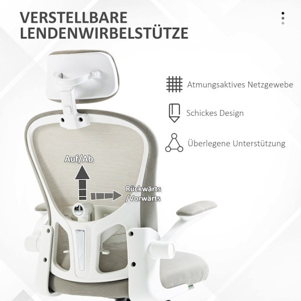 Rootz Kontorstol - Computerstol - Arbejdsstol - Ergonomisk design - 62cm x 64cm x 112-120cm