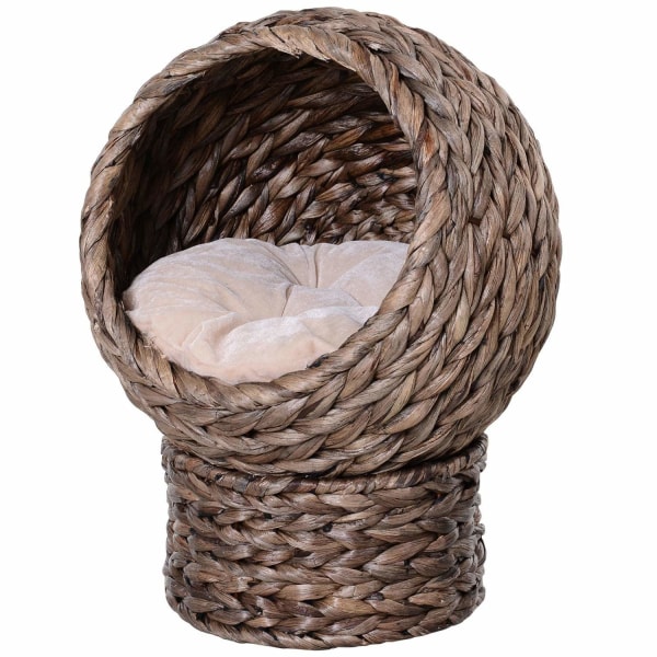 Rootz Cat Bed - Brun, Vit - Järn, Bomull, Flanell - 16,53 cm x 12,99 cm x 20,47 cm