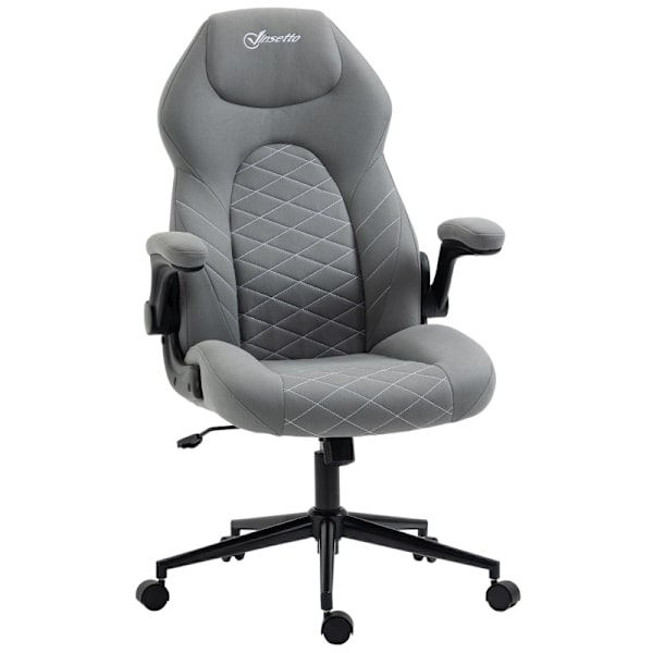 Rootz Vinsetto Kontorstol - Ergonomisk Skrivebordsstol - Justerbar Højde Stol - Vippefunktion - Sammenfoldelige armlæn - 65,5 cm x 69,5 cm x 112-122 c