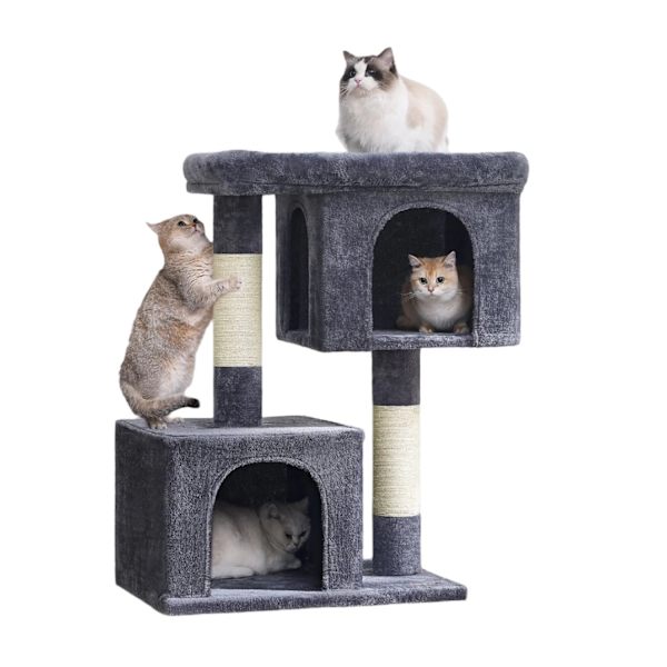 Rootz Cat Tree Scratching Post - Cat Tower - Large Cat Platform - Safe & Su tble - 68 x 48 x 101 cm