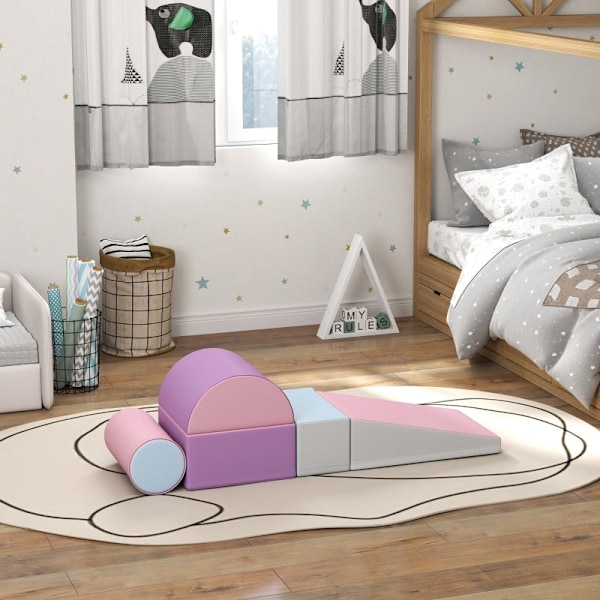 Rootz Soft Building Blocks Set - Skumleksakskuber - Pedagogisk lek - Öka motoriska färdigheter - Olika former - 40,6L x 40,6W x 20,3H cm