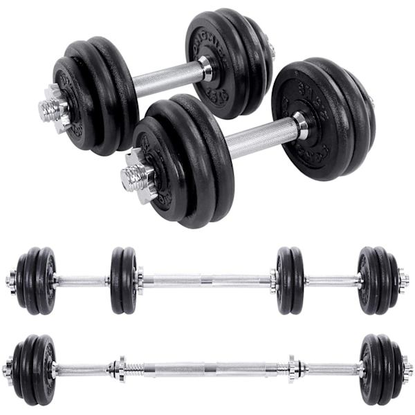 Rootz håndvægtssæt - Justerbar - Tilslutningsrør - 8 x 2,5 kg - 4 x 1,25 kg - Anti-Slip - Støbejern