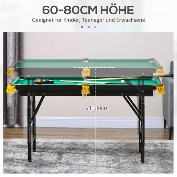 Rootz SPORTNOW 2-in-1 biljardipöytä ja pöytätennispöytä - Biljardipöytä - Pingispöytä - Vaivaton vaihto - Tyylikäs muotoilu - Korkeussäädettävä - 140c