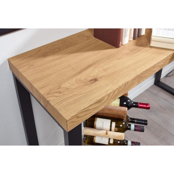 Rootz konsolbord eg indretning - sort 120x39x75,5 cm design skænk gang - Opbevaringsbord smalt - Hall bord med metalben - Entre bord Langt Højt