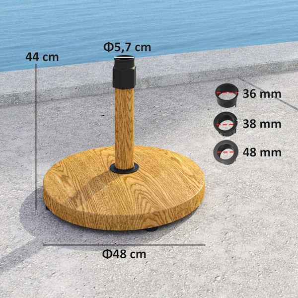 Rootz Garden Parasol Stand - Paraply Base - Sun Shade Holder - Firm Stability - Ø48 x 44 cm
