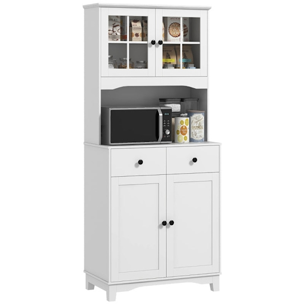 Rootz-vitriinikaappi - Eteisen kaappi - Keittiön kaappi - Säädettävät hyllyt - 74,5W x 40D x 172K cm