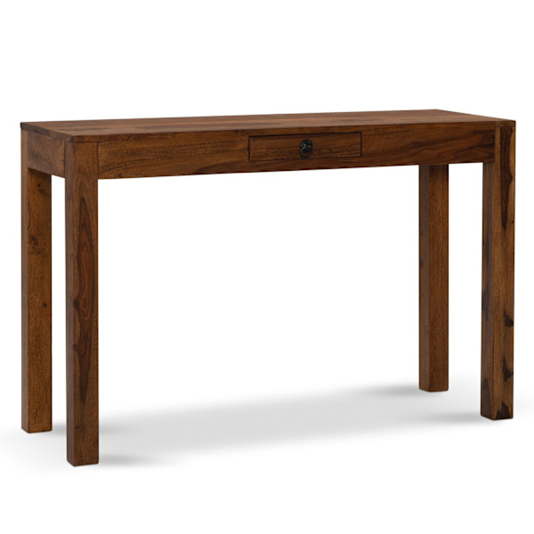 Rootz Solid Office Bord - Moderne skrivebord - Bureau - Håndlavet - Robuste ben - Sheesham Wood - 118cm x 40cm x 76cm