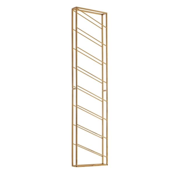 Rootz rack vägg metall guld 36x150x8 cm stor för 8 flaskor - Design vägghylla för köket - Flaskställ Hängande smal Väggmonterad