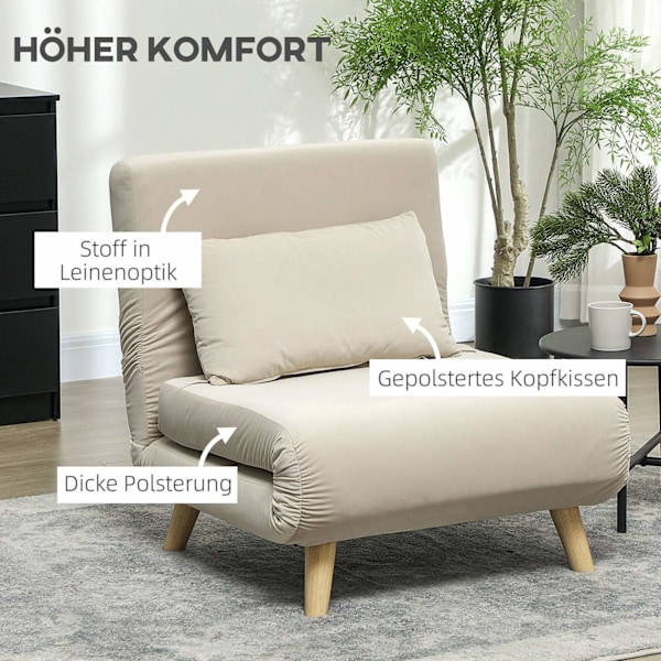 Rootz folding fåtöljbädd - Recliner - Velvet Sofa - Justerbart ryggstöd - Upp till 120 kg - 72 cm x 78 cm x 79 cm