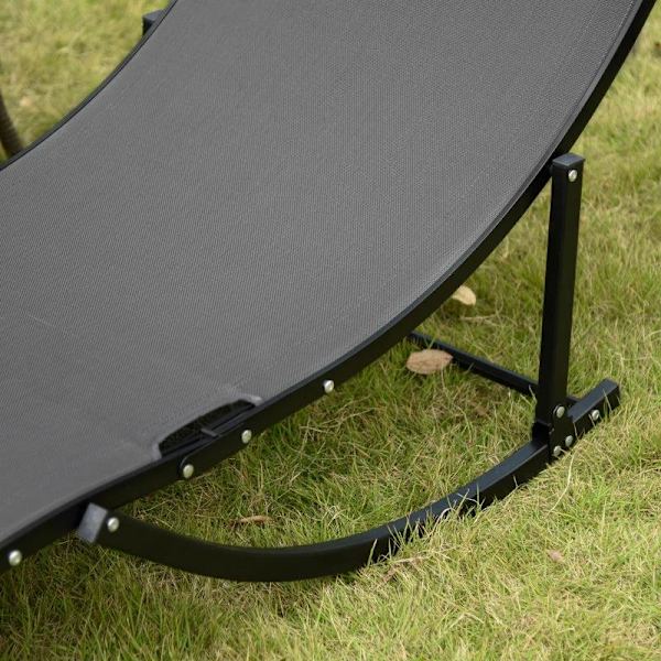 Rootz liggestole - liggestole - havestole - stofstole - mørkegrå - 165 x 61 x 63 cm