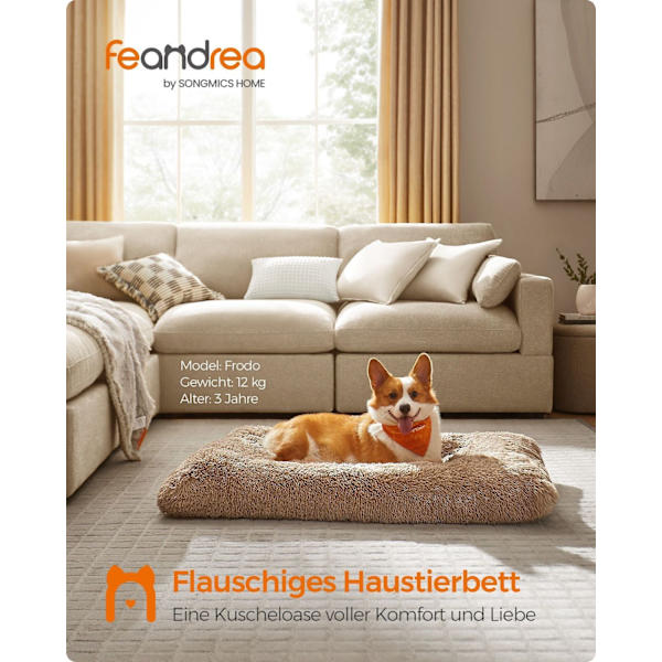 Rootz Plush Dog Bed - Pet Mat - Dämpad Pet Bed - Bekväm - Hållbar - Lätt att rengöra - 110cm x 73cm x 10cm